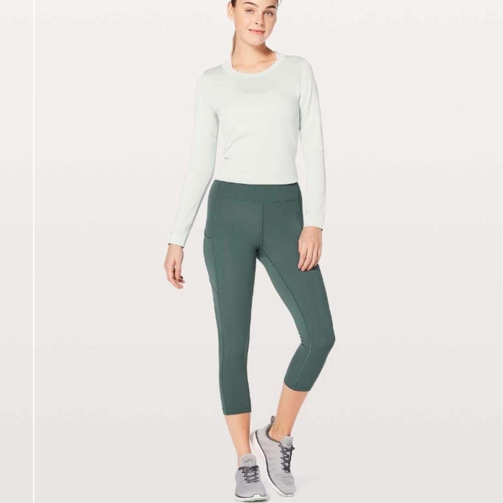 Lululemon Speed Up Crop Leggings 21 Inch Teal Shadow Luxtreme Womens Size 4